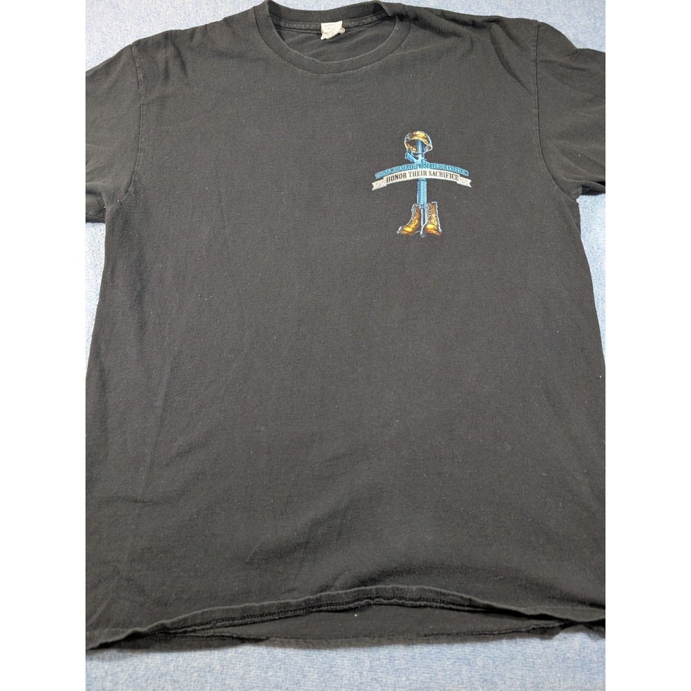 VTG Delta Proweight Mens Honor Their Sacrifice Military Graphic T-Shirt Black Lg